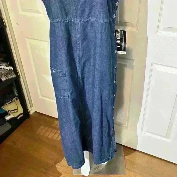 Y2K Vintage Blue J. Denim Square Neck Buttons Dress 90s Womens Size Medium - Picture 6 of 7